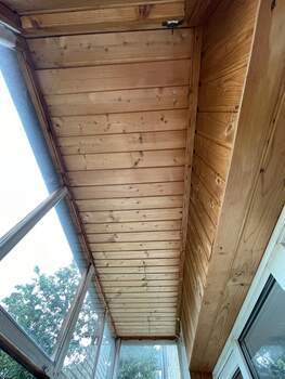 Отделка и остекление П-образного балкона без утепления, в кирпичном доме