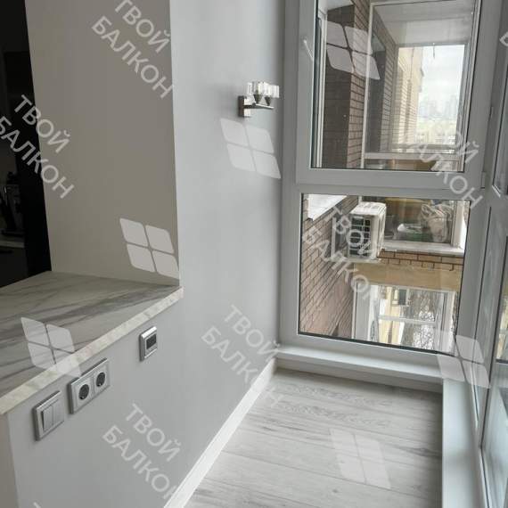 Отделка и утепление балкона Каблук в доме серии ПТ-44